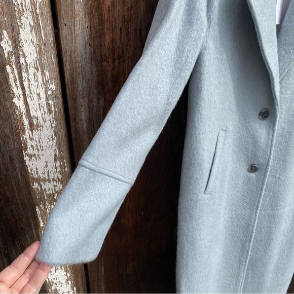 NWT Anthropologie Greylin Sky Blue and Grey Long Wool Coat with pockets size XS - Picture 5 of 12